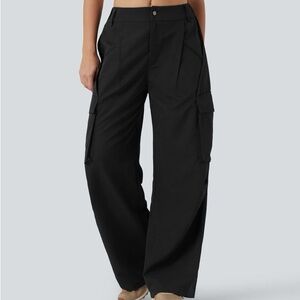 HALARA Mid Rise Wide Leg Casual Cargo Pants